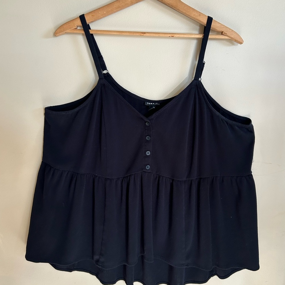 Torrid Black Button-Front babydoll Camisole Tanktop